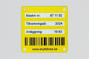 Gul infärgad aluminiumskylt