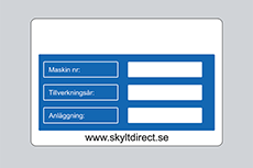 Anläggningsskylt, printad aluminium