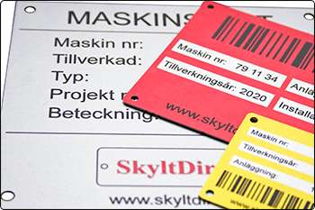 Skyltar i infärgad aluminium