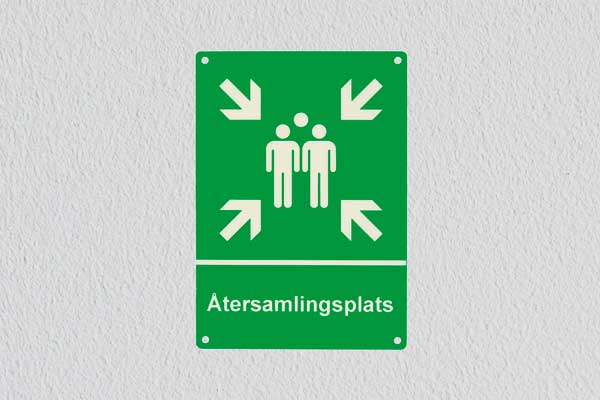 Nödskylt, återsamlingsplats