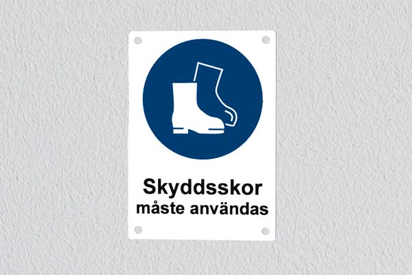 Påbudsskylt, skyddsskor