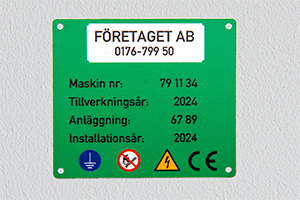 Grön aluminiumskylt
