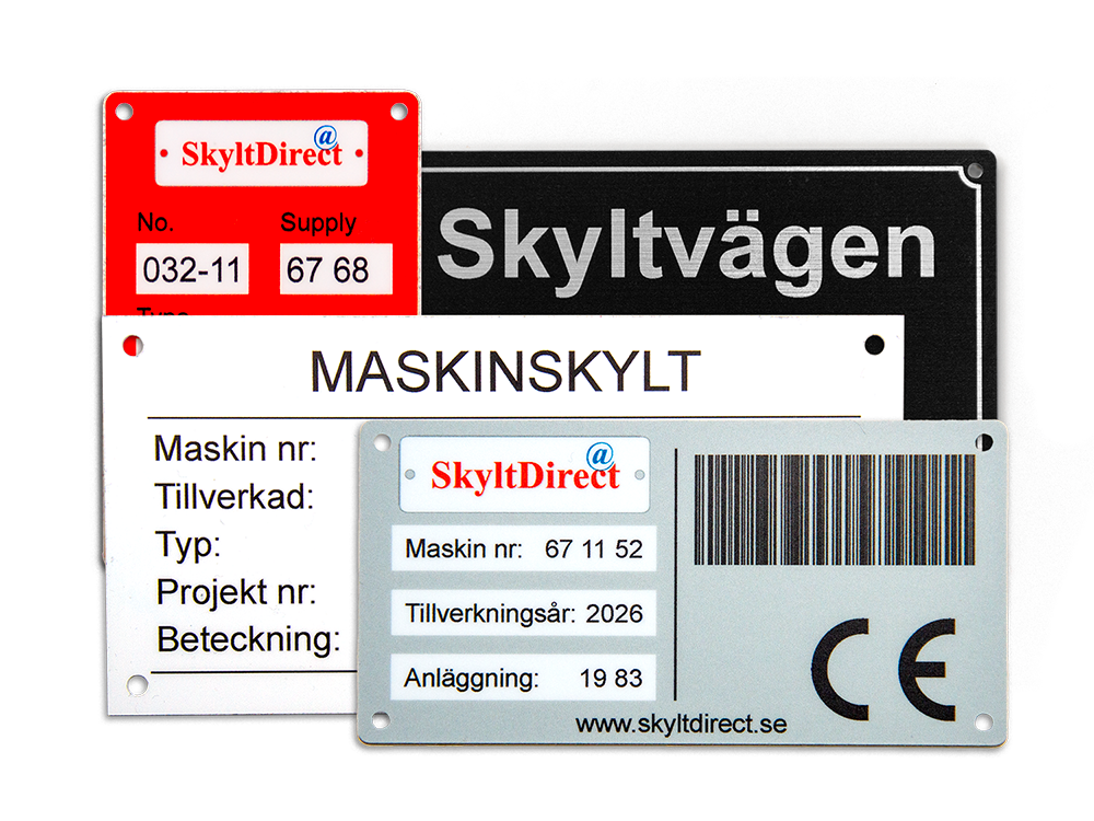 Printade aluminiumskyltar