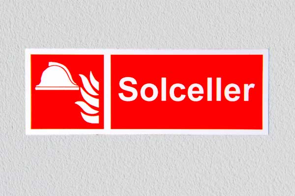 Brandskylt, solceller