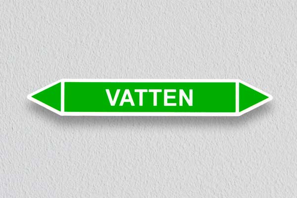 Klistermärke för rörmärkning av vatten