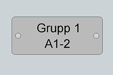 Rostfri skylt med lasergraverad text