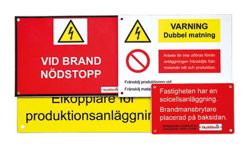Skyltar till solcellsanläggningar