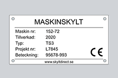 Typskylt, vit