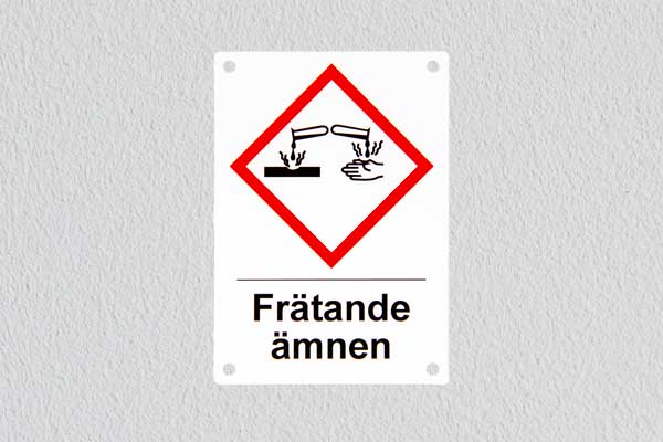 Varningsskylt, frätande ämnen