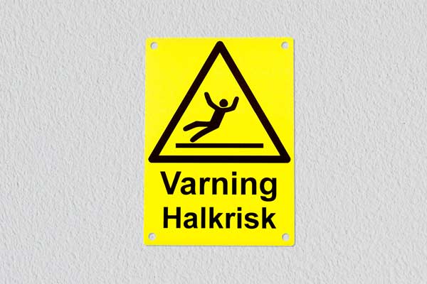 Varning för hala golv