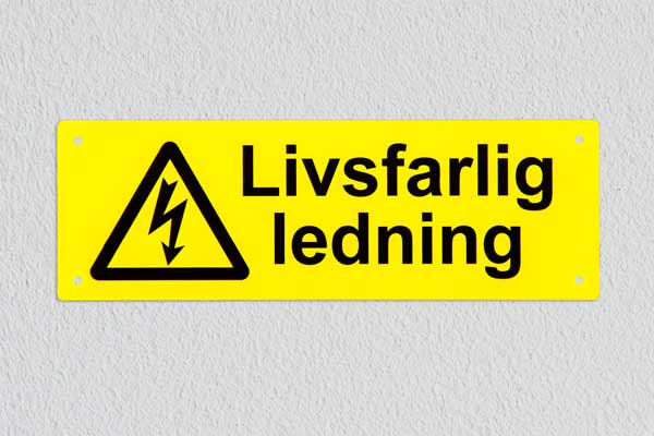Varning, livsfarlig ledning